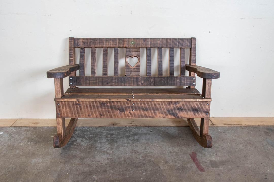 1.2m macrocarpa garden rocker in Antique Brown