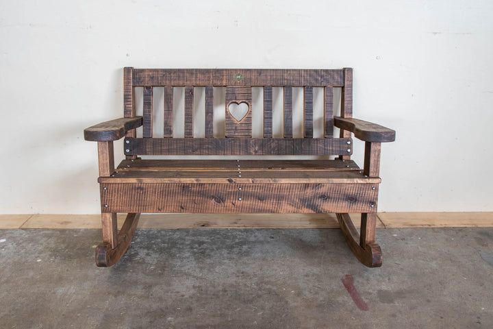 1.2m macrocarpa garden rocker in Antique Brown
