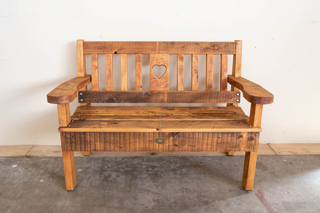 1.2m macrocarpa garden seat in Honey