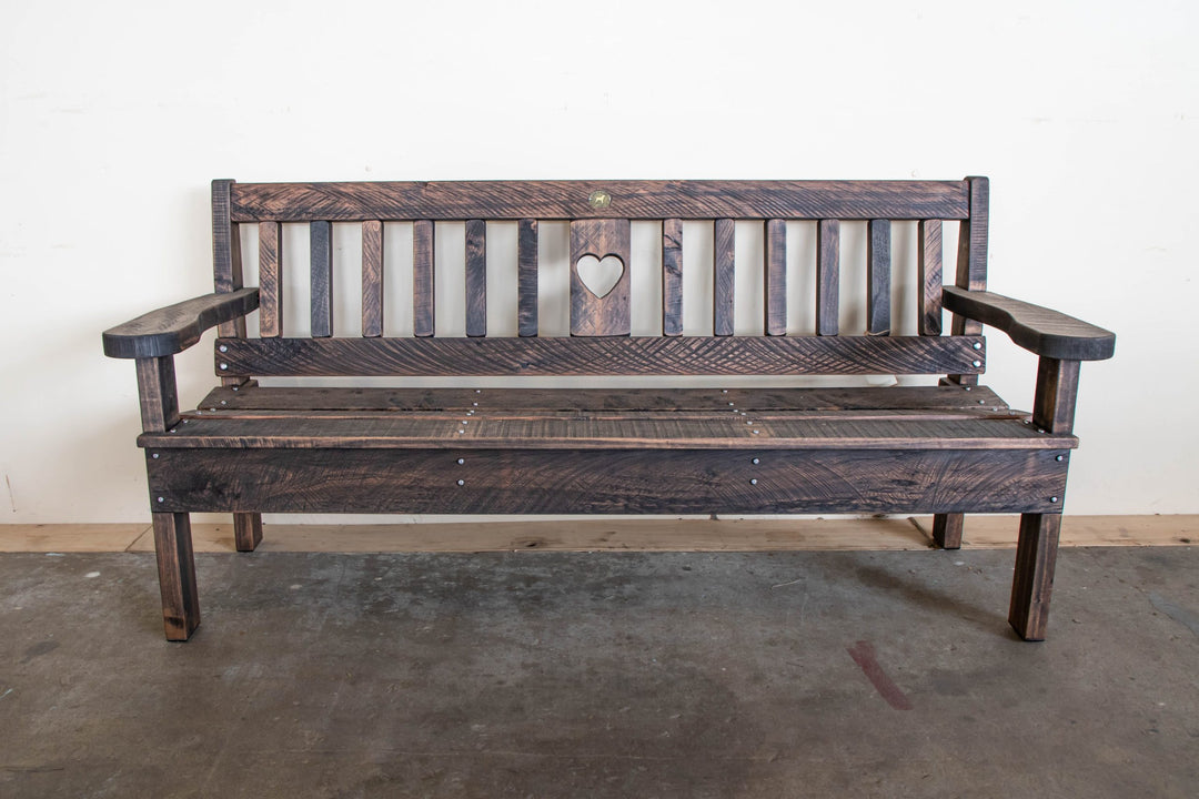 1.8m macrocarpa garden seat in Charcoal