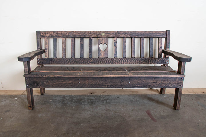 1.8m macrocarpa garden seat in Charcoal