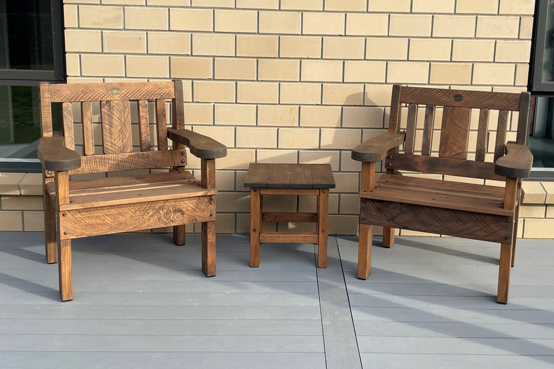 Carver chair with matching side table