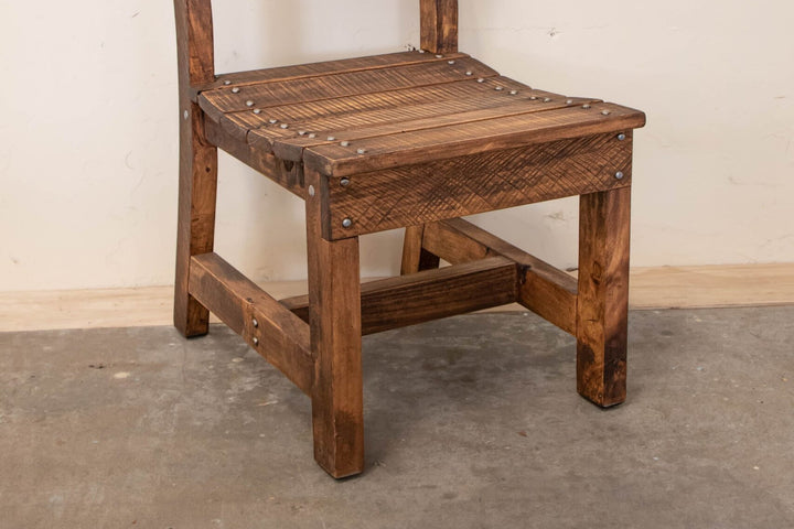 Outdoor pew chair in Antique Brown macrocarpa