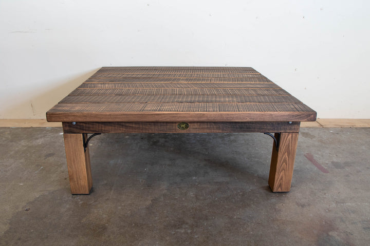 Band saw marks on the Antique Brown Pioneer coffee table, no shelf