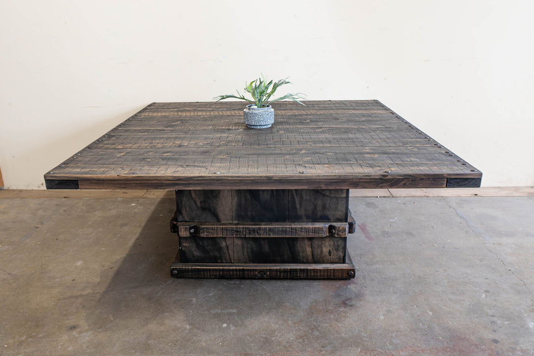1.5m square Woolpress table in Charcoal